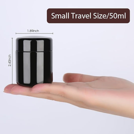 50g Black Ultraviolet Glass Jar with Lid,50ml Storage jars,Refillable Containers Jar,Ideal for Long term storage Leaf,Coffee,Spices (E: 50ml)