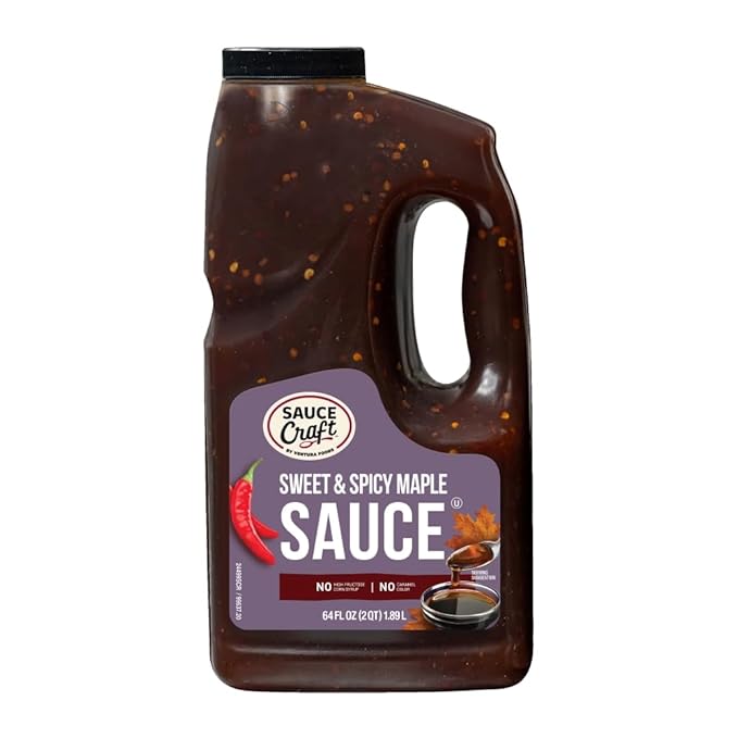 Sauce Craft Sweet & Spicy Maple Sauce, Glaze for Meats and Vegetables, Dipping Sauce for Appetizers and More, 0.5 Gallon