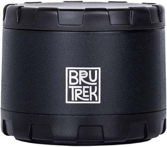BruTrek CarGo Can, Stainless Steel Storage Container, Magnetic Bottom, Airscape Inner Lid Keeps Grounds Fresh, On The Go Store Herbs Coffee Spices Tea and More, Obsidian Black, 4 fl.oz