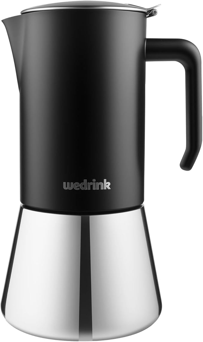 wedrink Stovetop Espresso Maker 9 Espresso Cups Stainless Steel Moka Pot for Greca, Induction, Electric & Gas Stoves(15 OZ/450ml)