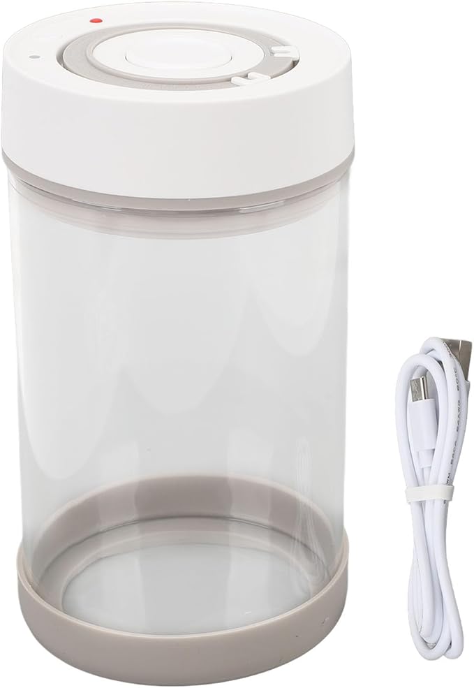 Electric Vacuum Canister, Vacuum Glass Storage Container Bean Nuts Storage Organizer for Coffee Tea Food Preservation (950ml)