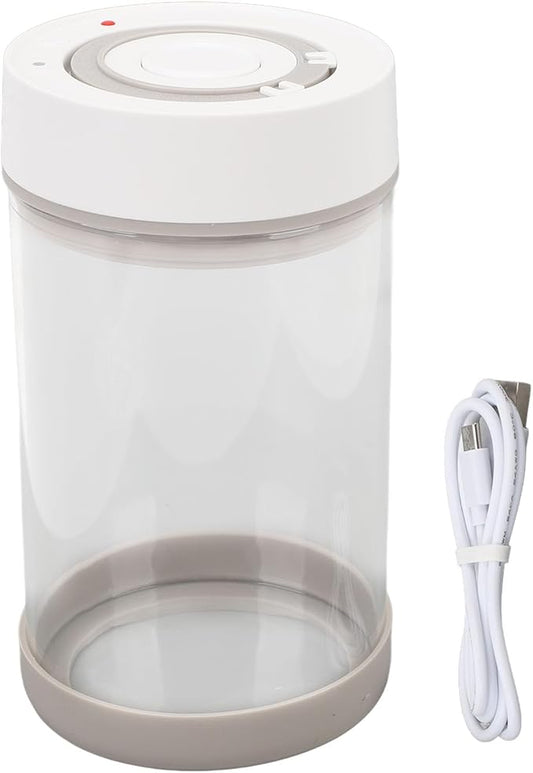 Electric Vacuum Canister, Vacuum Glass Storage Container Bean Nuts Storage Organizer for Coffee Tea Food Preservation (950ml)