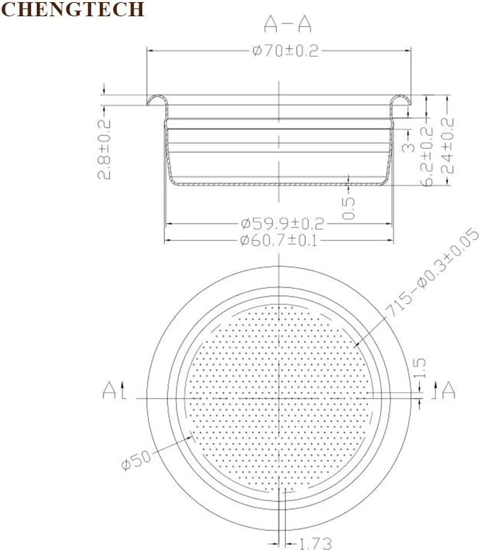 Espresso Accessories, 18g Standard Espresso Basket – Flat Bottom Design, 0.3mm Precision Holes, Balanced Flow for Consistent Daily Espresso, Compatible with 58mm Portafilters