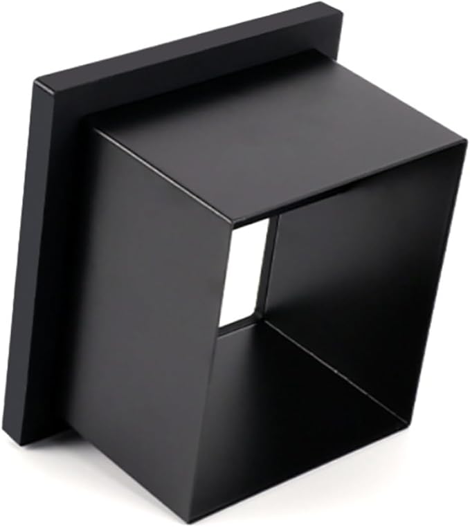 Espresso Knock Box Chute, Stainless Steel Built-in Desktop Coffee Knock Box with Detachable Rubber Rod, Rectangle Bottomless Espresso Knock Box (Black)