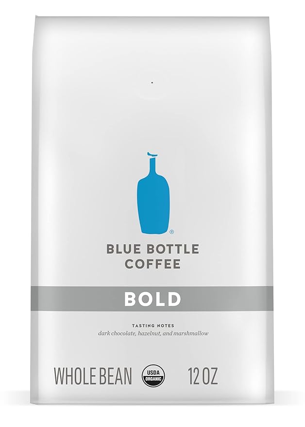 Blue Bottle Whole Bean Organic Coffee, Bold, Dark Roast, 12 Ounce bag (Pack of 1)