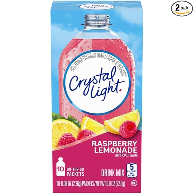 Crystal Light Drink Mix - 2 Boxes - 20 Packets (Raspberry Lemonade)