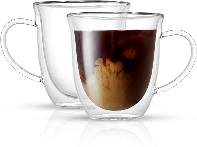 JoyJolt Serene Double Walled Insulated Glasses Coffee Mug (Set of 2) 13.5 Ounces