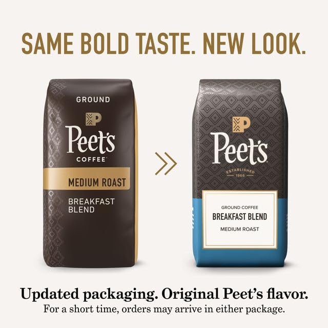 Peet's Coffee, Medium Roast Ground Coffee - Breakfast Blend 28 Ounce Bag