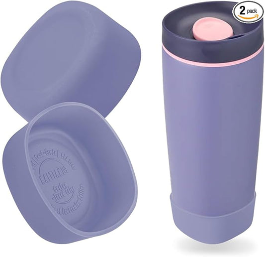 2pcs Silicone Boot for Owala SmoothSip Slider Coffee Tumbler 20oz 12oz, Anti-Slip Sleeve for Travel Coffee Mug, Protective Accessories for Owala BPA Free (Blue Jay)