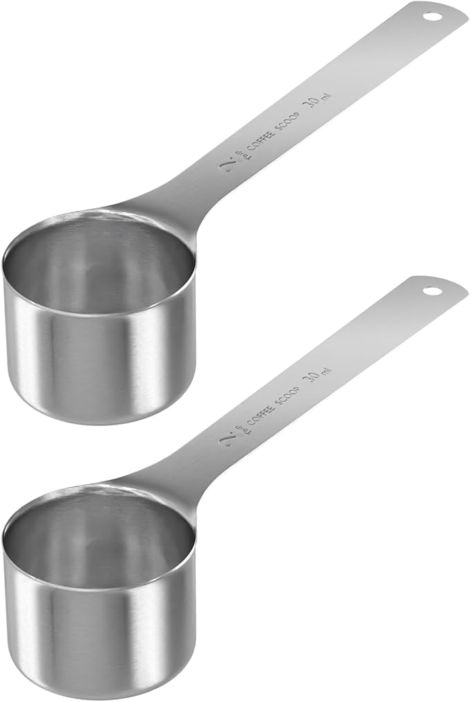 LEIFENY 2PCS 2 Tablespoon(2tbsp, 30ml, 1/8cup) Coffee Scoop, Long Handle Measuring Spoon, Stainless Steel Scooper