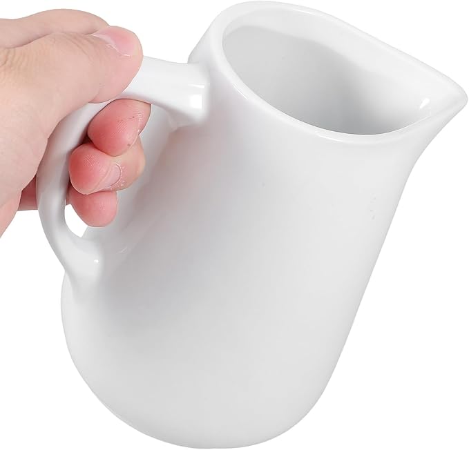 PRETYZOOM Ceramic Milk Pitcher with Handle 15Oz Porcelain Creamer Jug for Coffee Latte Art Sauce Salad Dressing and Home Kitchen Use