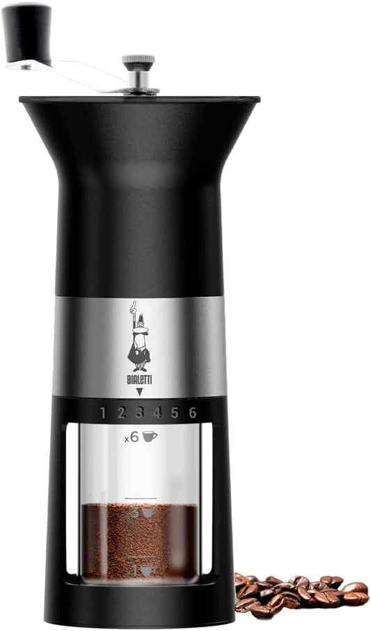 Bialetti MCPRO001 Manual Coffee Grinder, Alloy Steel, Black