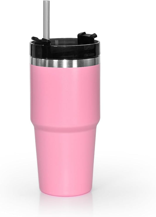 20 oz Tumbler Stainless Steel Tumblers,Reusable Double Wall Vacuum Insulated Coffee Mug for Home, Office, Outdoor Works Great for Ice Drinks and Hot Beverage(Pink)