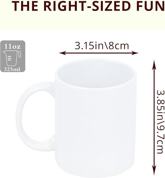 11oz White Ceramic Sublimation Coffee Mug Blank White, Case of 6