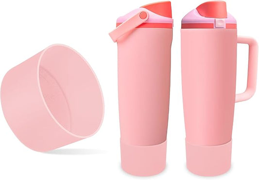 Silicone Boot for Owala 30oz & 40oz FreeSip Sway Bottles & Tumblers - Non-Slip, Scratch-Resistant, Stability Enhancer, Available in 12 Colors (Angel Food Cake)
