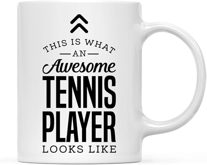 Andaz Press 11oz. Ceramic Coffee Tea Mug Thank You Gift, This is What an Awesome Tennis Player Looks Like, 1-Pack, Birthday Christmas Gift Ideas Coworker Him Her, Includes Gift Box