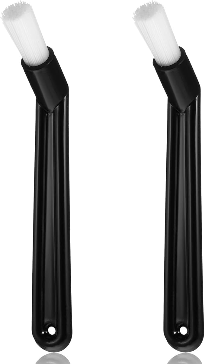 6" Nylon Head Espresso Brush, 2 PCS Espresso Cleaning Brush Coffee Cleaning Brushes, Bent Head Anti-Scalding Black Coffee Grinder Brushes for Espressos Machine, Grinders Tools