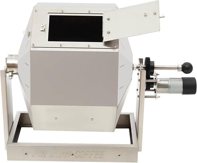 LUPENGSHOP Coffee Bean Roaster,3.83Gal 14W Stainless Steel Automatic Rotary Roasting Machine,Gas Burner Drum Type Peanut Nut Soybean Roasting Machine,for More Than 0.04in Size,Using on Gas Stoves