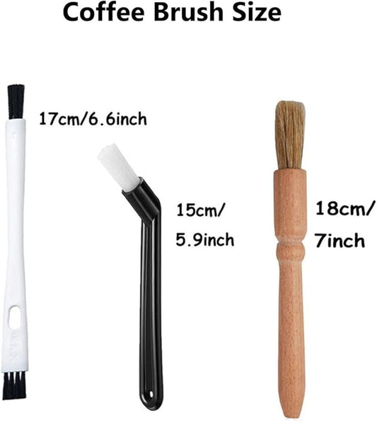 WoYous Coffee Brush Set, 13 Pieces Natural Wood & Nylon, Includes Wooden, Plastic, Straw, & Gap Brushes for Espresso Machine Cleaning