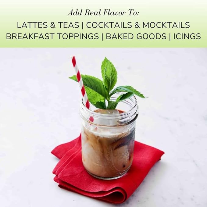 Sonoma Syrup Co. Peppermint Infused Simple Syrup 12.7 fl oz | for Coffee, Cocktails, and Cooking | Hand Crafted in the USA