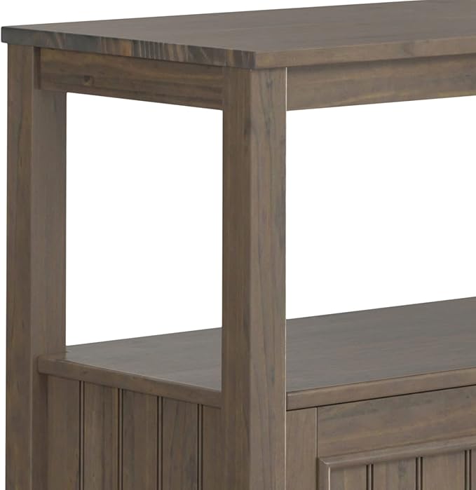 SIMPLIHOME Lev SOLID WOOD 48 Inch Wide Contemporary Console Table in Smoky Brown, For the Living Room, Entryway and Bedroom