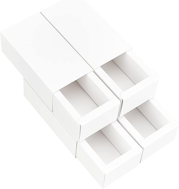 BENECREAT 16PCS White Kraft Packaging Drawer Box 4x2x1.4 Inch Cardboard Present Box for Lipstick, Small Perfume Essential Oil Bottle