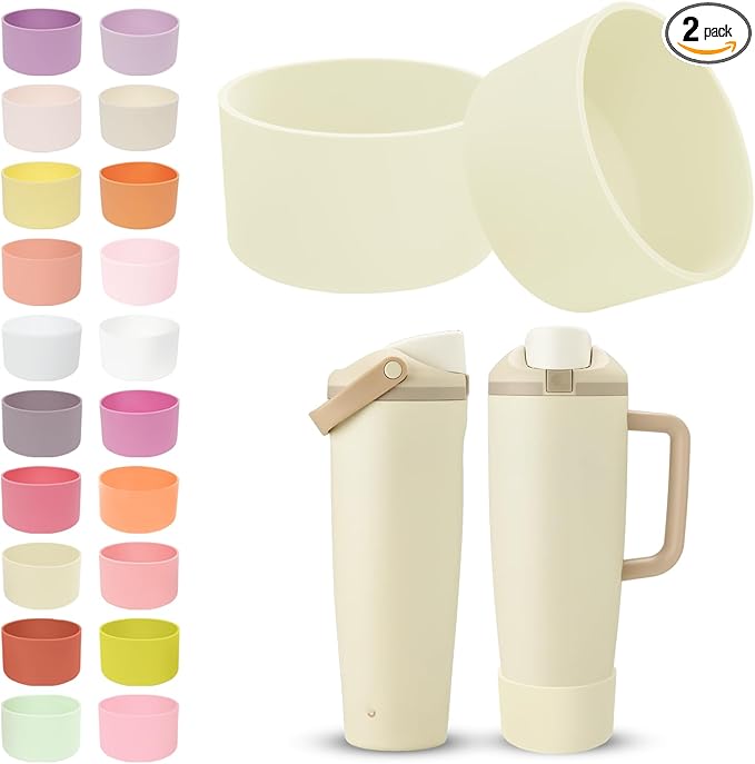 2PCS Silicone Boots for Owala 30oz & 40oz FreeSip Sway Bottles & Tumblers – Non-Slip, Scratch-Resistant, Stability Enhancer for Owala Accessories (Lightly Toasted)