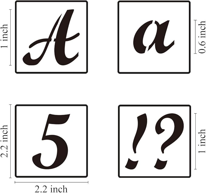 1 Inch Alphabet Letter Stencils for Painting - 70 Pack Letters and Numbers Stencil Templates with Signs for Painting on Wood, Reusable Letter and Number Stencils for Chalkboard Wood Signs & Wall Art