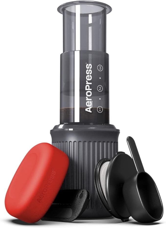 AeroPress Go Travel Coffee Maker & Stainless Steel Filter Bundle