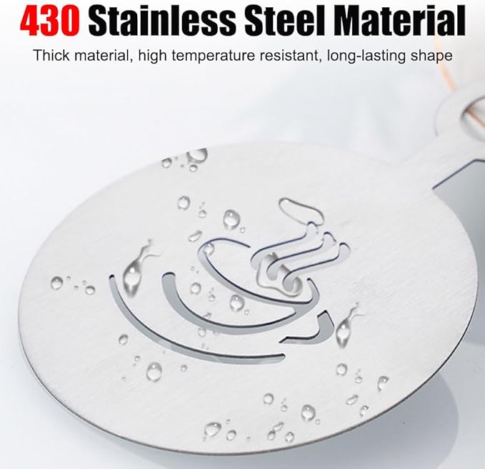 DONGKER Latte Art Stencils,4 PCS Stainless Steel Coffee Stencils with Various Patterns for Kitchen Store Arts Templates