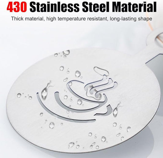 DONGKER Latte Art Stencils,4 PCS Stainless Steel Coffee Stencils with Various Patterns for Kitchen Store Arts Templates