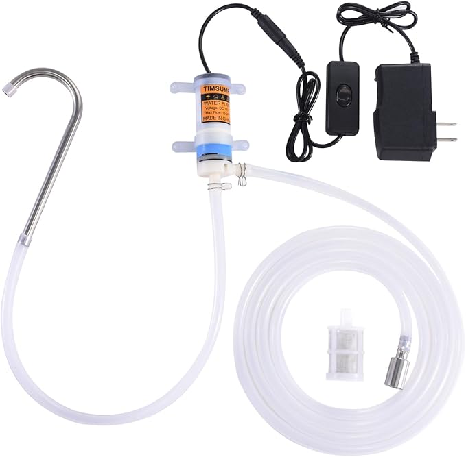 Food Grade Small Electric Water Transfer Pump 100-240V for Ice Maker,Coffee Machine and Water Dispenser,Auto Siphon Mini Self Priming Pumps for Bottling Wine,Beer and Kombucha,1.2L/Min,Low Noise