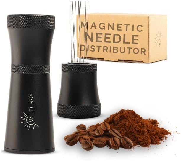 WDT Tool Espresso Distributor - WDT Espresso Set - 0.35mm 9 Needle Espresso Distribution Tool w/ 10 Espresso Needle Distributor - Aluminum Alloy Coffee Distribution Tool - Espresso Accessories Kit