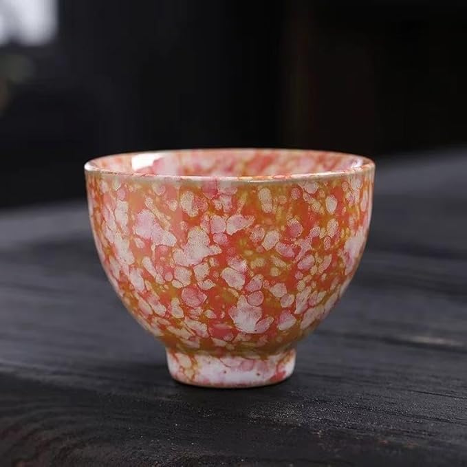 Teacups, Sake Cups Handmade Ceramic Mug Set 2.5 oz (Approx. 70.9 g) 6 Color Earthenware Teacups, Sake Cups (Set of 6)