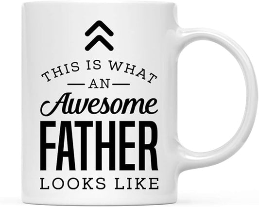 Andaz Press 11oz. Ceramic Coffee Tea Mug Thank You Gift, This is What an Awesome Father Looks Like, 1-Pack, Birthday Christmas Gift Ideas Coworker Him Her, Includes Gift Box