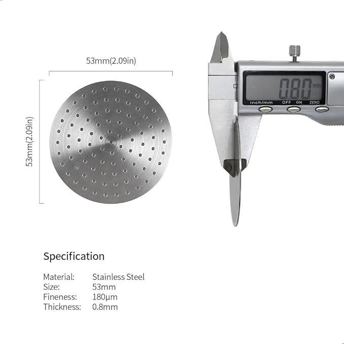 watchget 53 Espresso Puck Screen - 0.8mm Thickness Espresso Screen Double-layer Lower Shower Screen with Magnetic Nail Metal Reusable Filter for 54mm Protafilter Basket Stainless Steel Coffee Filter