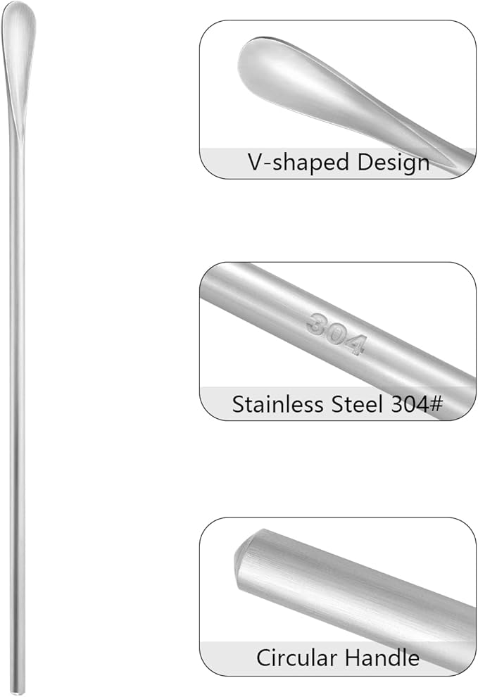 4-Pack 8.5" / 21.8cm 304 Stainless Steel Long Handle Stirring & Mixing Spoon – Reusable Bar Tool for Coffee, Tea, Iced Drinks & Cocktails