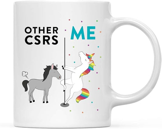 Andaz Press Funny Quirky 11oz. Ceramic Coffee Tea Mug - Thank You Gift, Horse Unicorn, 1-Pack, Birthday Ideas for Coworker Him Her, Gift Box