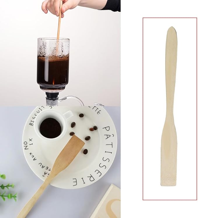 2 Pack Coffee Syphon Stir Stick Bamboo Syphon Coffee Maker Stirrers Wooden Stirring Spoon for French Press Coffee Maker Coffee Travel Mug To-Go Coffee Cups Tabletop Glass Siphon Pot Brewer