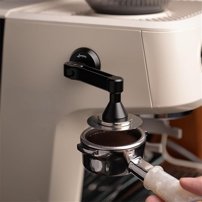 Adjustable Magnetic Espresso Coffee Puck Screen Holder Compatible With 51MM 53MM 58MM Screens Designed To Enhance Brewing And Save Counter Space (Black 53MM)