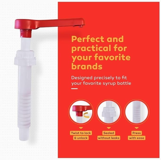 Darong Sauce Pump Dispenser. Fontana Sauce. Coffee Beverage (63 oz Bottle) Dispensing Pump Set of 2. Fits Torani and Davinci Sauce Bottle