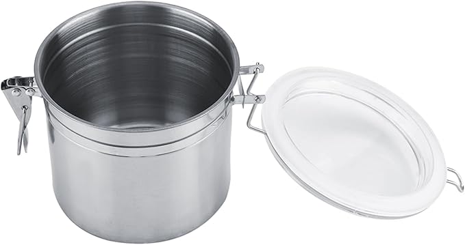 Stainless Steel Coffee Canister, Container Vacuum Sealed Storage Jar with Airtight Clamp Lid for Sugar Tea Bean (Medium 4.75L)