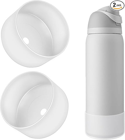 2PCS Silicone Water Bottle Boot, Compatible with Owala 24oz 32oz 40oz, Protective Anti-Scratch & Anti-Dent No Noise Sleeve Cover for FreeSip/Twist/Flip Water Bottles (Transparent, 32oz)