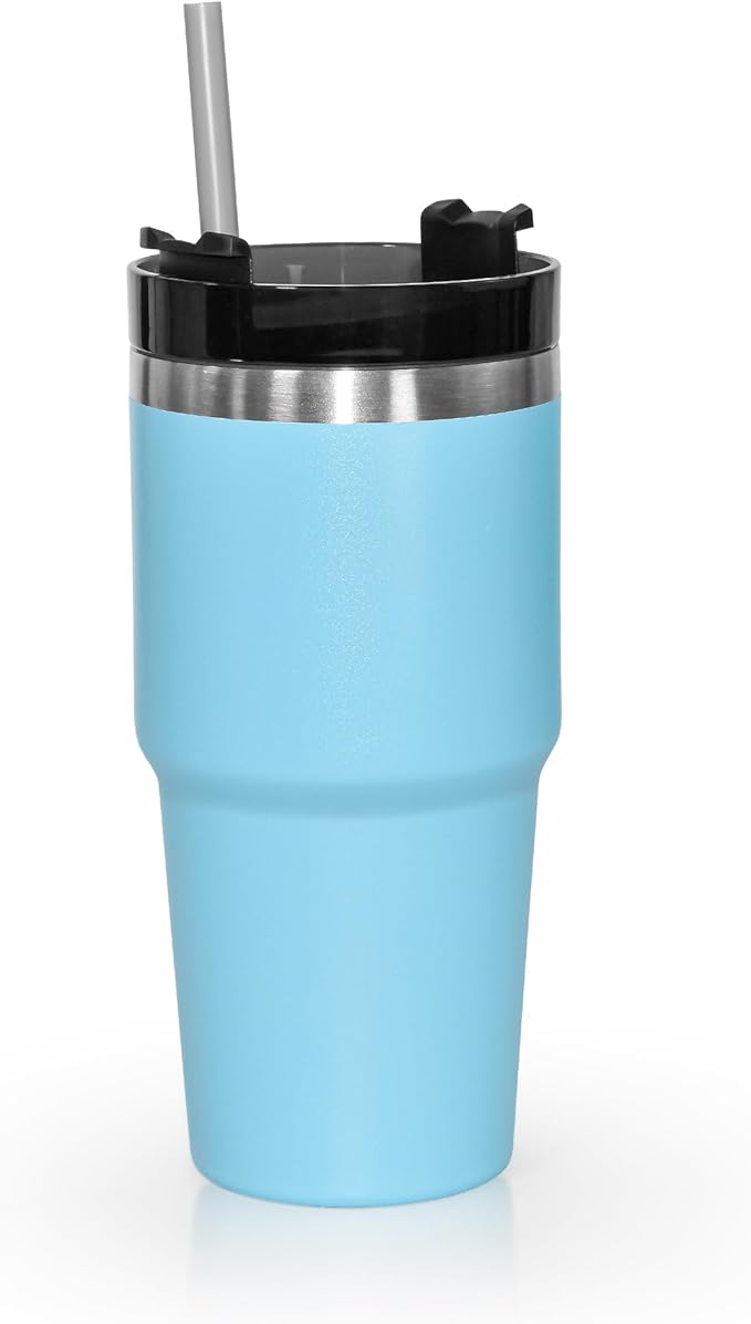 AGH 20 oz Tumbler Stainless Steel Tumblers,Reusable Double Wall Vacuum Insulated Coffee Mug for Home, Office, Outdoor Works Great for Ice Drinks and Hot Beverage(Blue)