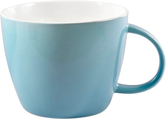 Large Coffee Cup Jumbo 30 Ounce Porcelain Mug for Soup Coffee Tea Ice Cream Fruit Cereal Milk Mocha Cocoa and Mulled Drinks, XXL Soup Mug Ramen Salad Bowl, Dishwasher Microwave Safe, Turquoise