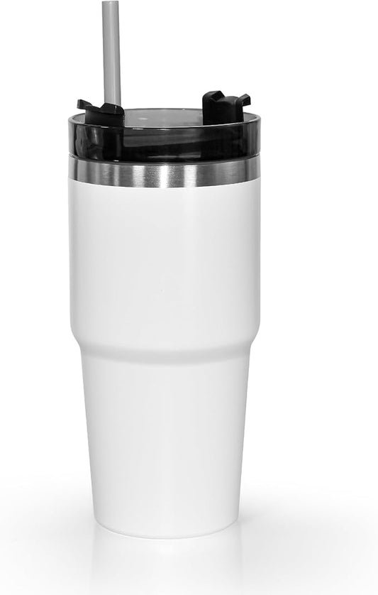20 oz Tumbler Stainless Steel Tumblers,Reusable Double Wall Vacuum Insulated Coffee Mug for Home, Office, Outdoor Works Great for Ice Drinks and Hot Beverage(White)