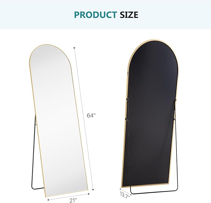 NEWBULIG Full Length Mirror, Upgraded Body Wall Mirrors with Shatter-Proof Glass, Floor Standing Mirror, Home Wall Decor