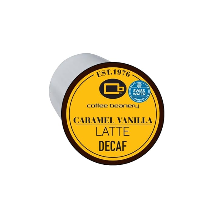 Caramel Vanilla Latte Decaf Coffee Pods by Coffee Beanery | 192ct Bulk Flavored Decaf Coffee Pods Medium Roast Coffee