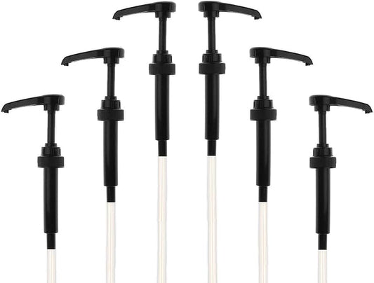 Black Coffee Syrup Pump for 750 ml Bottles (Pack of 6) - Fits Upouria, Torani Syrups, Davinci, (Monin 1 Liter Plastic Bottle Only), and Jordan's Skinny Syrups