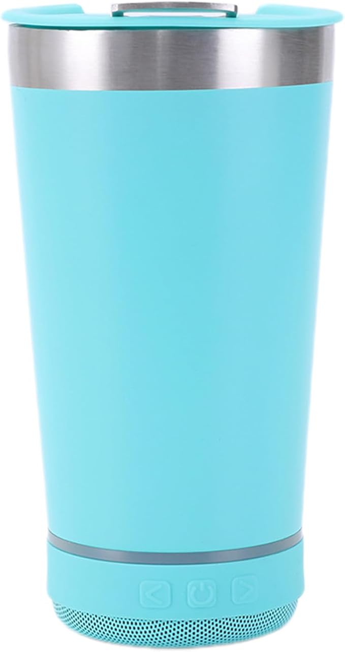 Blue Tumbler with Bluetooth Speaker, Insulated Stainless Steel Travel Cup with Lid,MusicTumbler Cup with Speaker,Stainless Steel Speaker Tumbler for Gym, Office, Travel
